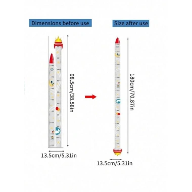 Sevimli Sarı Zürafa   Yeşil Dinazor   Deniz Kızı   Roket  Ağaç Boy Ölçüsü Sticker
