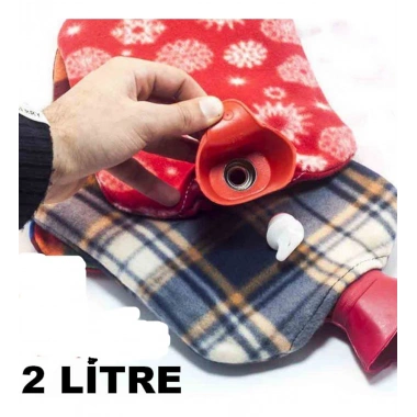 Sıcak Su Torbası 2 Litre Polar Kılıflı Termofor (5468)