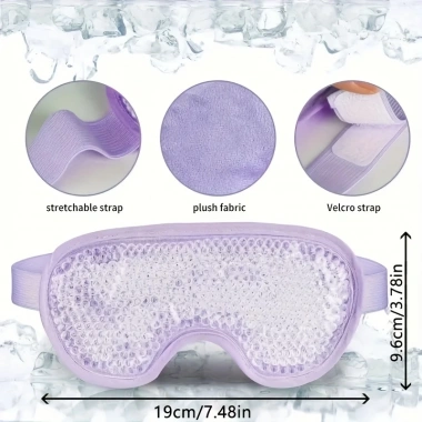 Sıcak Ve Soğuk Boncuklu Buz Jeli Terapi Göz Maskesi (Mor)