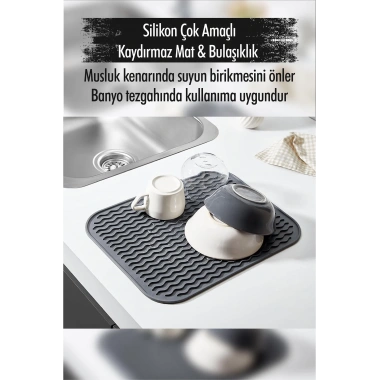 Silikon Çok Amaçlı Kaydırmaz Mat & Bulaşıklık (28*36 Cm )