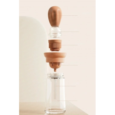 Silikon Hazneli Fırçalı Yağdanlık