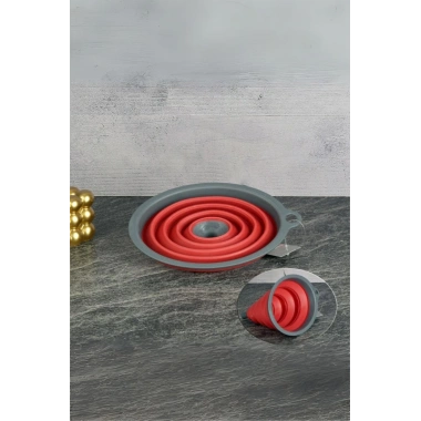 Silikon Katlanır Huni Kırmızı