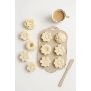 Silikon Kek ve Çikolata Kalıbı 6’lı Krem Renk Pasta Tatlı Muffin Kalıbı