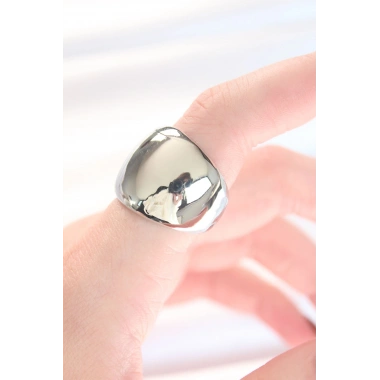 Silver Renk Ayarlanabilir Bombeli Ayna Yüzük