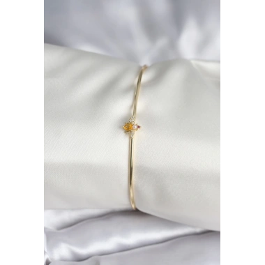 Sinek Figürlü Gold Renk Pirinç Kadın Bileklik