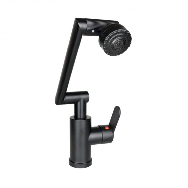 SİYAH - 1080 DERECE DÖNEBİLEN ÇOK FONKSİYONLU MUSLUK BATARYA KTX-3307 (5468)