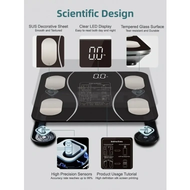 Siyah Akıllı Dijital Baskül FS-550 (5468)