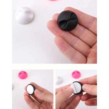 Siyah Beyaz Kablo Sabitleme Klipsi 10 lu (5468)