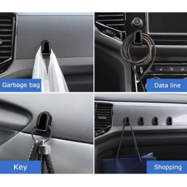 Siyah Çok Amaçlı Yapışkanlı Kanca 10 lu (5468)