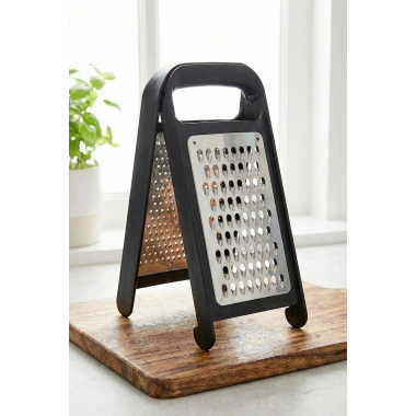 Siyah Renkli Katlanabilir Paslanmaz Çelik Rende