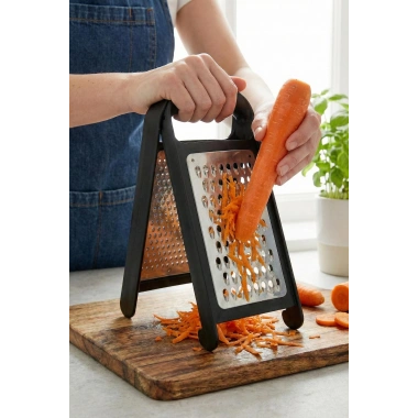 Siyah Renkli Katlanabilir Paslanmaz Çelik Rende