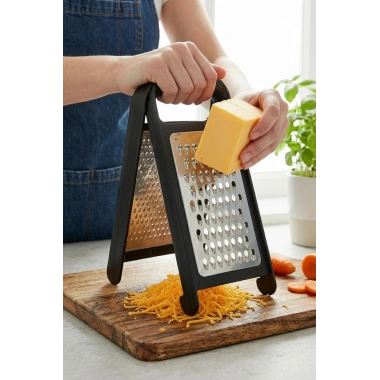 Siyah Renkli Katlanabilir Paslanmaz Çelik Rende