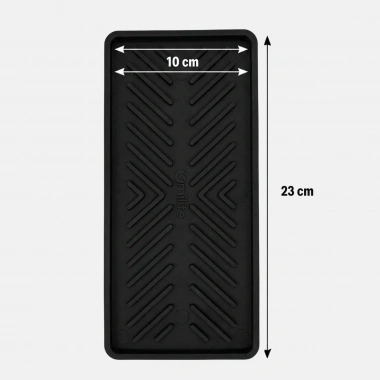 Siyah Silikon Yağdanlık Altlığı – Kaydırmaz Mutfak Organizer 23x10 cm (5468)