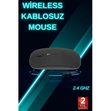 Siyah Wireless Kablosuz Sessiz Mouse Bluetooth Bağlantılı