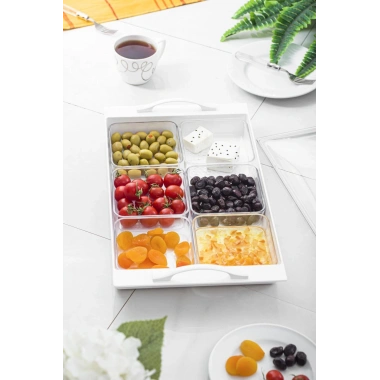 Soft Beyaz Akrilik Saray Kahvaltılık Seti