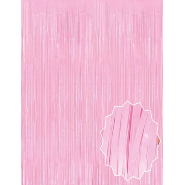 Soft Pembe Püsküllü Kapı Perdesi