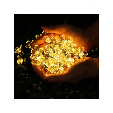 Solar 30 Ledli Çiçekli Günışığı Bahçe Aydınlatma Dekorasyon Güneş Enerjili