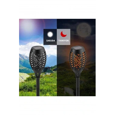 Solar Alev Efektli Bahçe Lambası