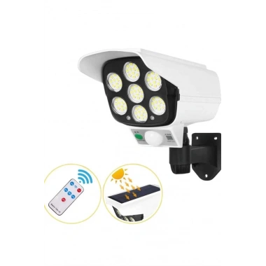Solar Bahçe Aydınlatması Hareket Sensörlü Uzaktan Kumandalı Kamera Görünümlü