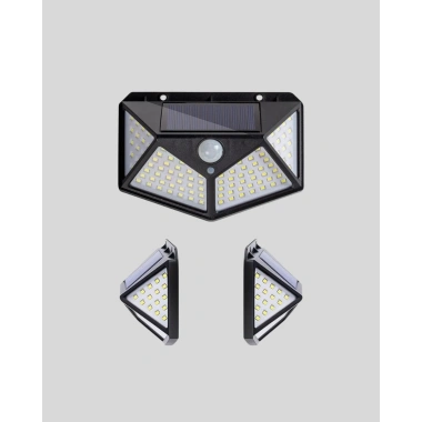 Solar Bahçe Lambası 100 LED Hareket Sensörlü Güneş Enerjili Aydınlatma