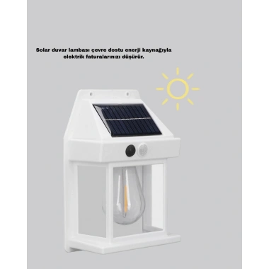 Solar Sensörlü Dış Mekan Lamba 3 Işık Modlu ve IP65 Dayanıklı