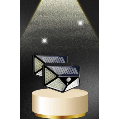 Solar Sensörlü Duvar Lambası Bahçe Lambaso Parlak Beyaz Işık Suya Dayanıklı