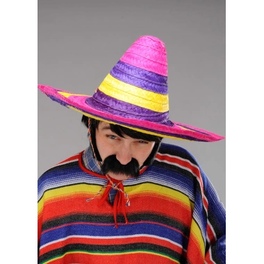 Sombrero Meksika Şapkası Renkli Örme Hasır Yetişkin Boy