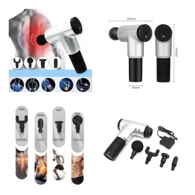Sporcu Masaj Aleti 4 Başlıklı Şarjlı Titreşimli Yoğurmalı (5468)