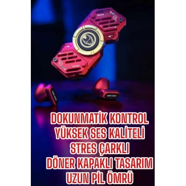 Stres Çarklı Bluetooth Kulaklık Kablosuz Kırmızı Yüksek Ses Kaliteli