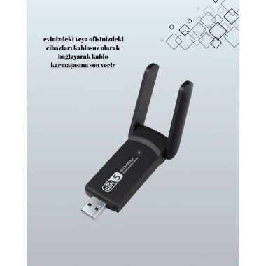 Tak-Çalıştır Özellikli Çift Bant WiFi Adaptör – 1200 Mbps