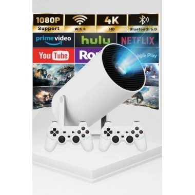Taşınabilir Android Projeksiyon Ayaklı Çift Kollu 4K Çözünürlüklü Sinema Projeksiyonu