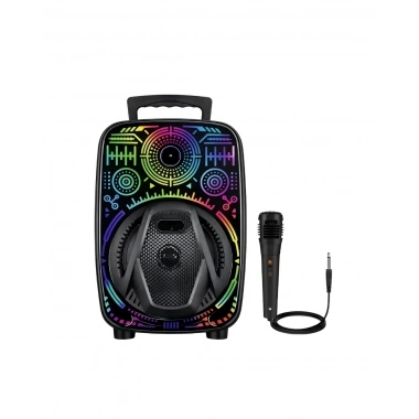 Taşınabilir Bluetooth Speaker Mikrofonlu RGB Işıklı Karaoke Ses Sistemi
