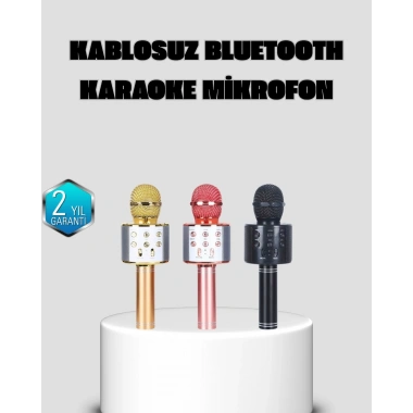 Taşınabilir Karaoke Mikrofon – Bluetooth, USB ve AUX Girişli