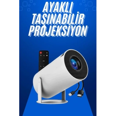 Taşınabilir Projeksiyon Ayaklı Projektör Android Uyumlu HDMI Girişli