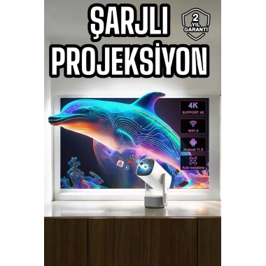 Taşınabilir Sinema Oyun Projektörü Akıllı Projeksiyon Android 11