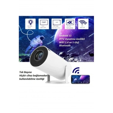 Taşınabilir Sinema Projektörü Pro Telefon Destekli Android 11 Akıllı Projeksiyon