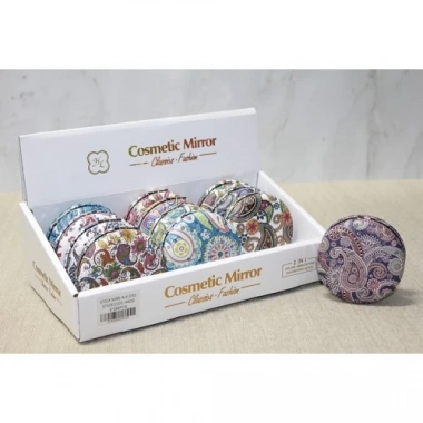 Taşlı Yuvarlak El Aynası Kalın Model 2