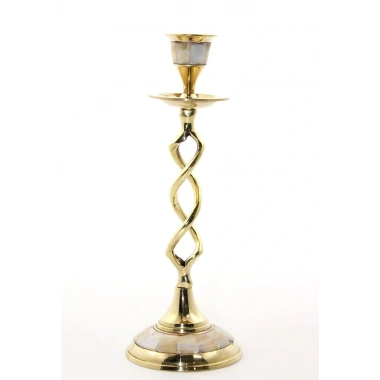 Tekli Pirinç Sedefli Şamdan Model 2