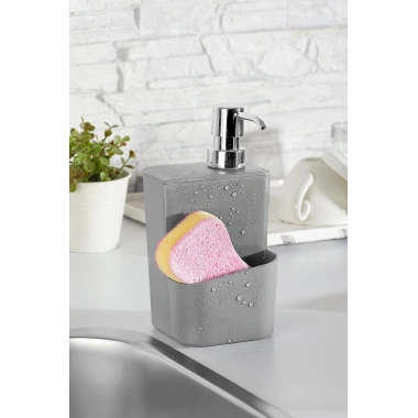 Tezgah Üstü Açık Gri Sabunluk & Süngerlik & Organizer