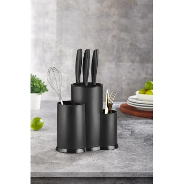 Tezgah Üstü Siyah Kaşıklık & Bıçaklık & Kepçelik & Organizer