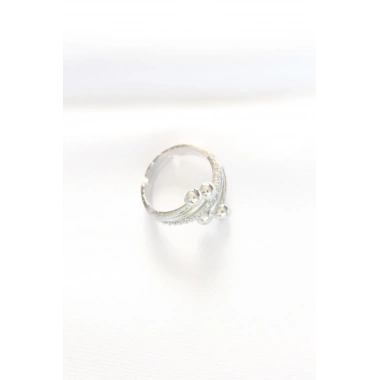 Topçuk Model Zirkon Taşlı Silver Renk Ayarlanabilir Yüzük