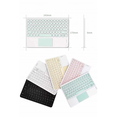 Touchpad Tüm Cihazlara Uyumlu Bluetooth Klavye Touchpad Slim Kablosuz Wifi Q Klavye
