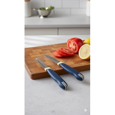 Tramontina 2’li Kısa Meyve Bıçağı Seti Paslanmaz Çelik Lacivert