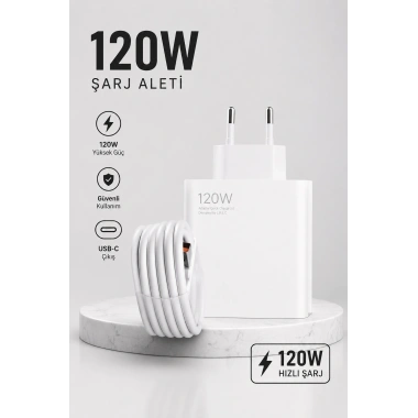 Turbo Hızlı Şarj Destekli 120W USB-C Şarj Seti