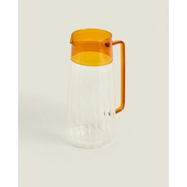 Turuncu Detaylı Cam Sürahi 1600 ml