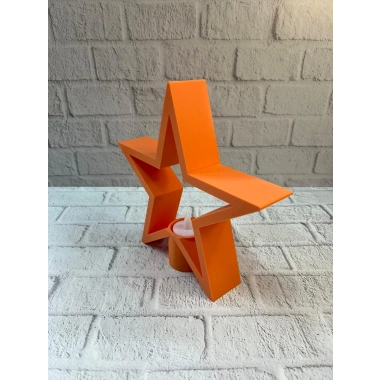 Turuncu Yıldız Mumluk Loş Işık Salon Dekoru