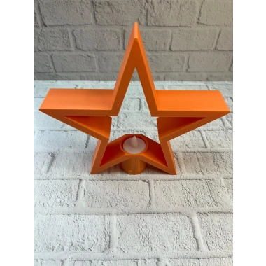 Turuncu Yıldız Mumluk Loş Işık Salon Dekoru