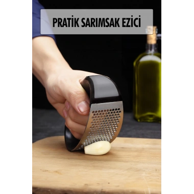 Tutma Kollu Paslanmaz Çelik Sarımsak Ezici Doğrayıcı