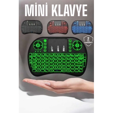 TV Uyumlu Mini Klavye Q Klavye Işıklı Tüm Cihazlara Uyumlu