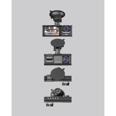 Üç Kameralı Araç DVR Full HD Gece Görüşlü ve 2 inç IPS Ekranlı